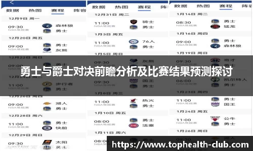 勇士与爵士对决前瞻分析及比赛结果预测探讨